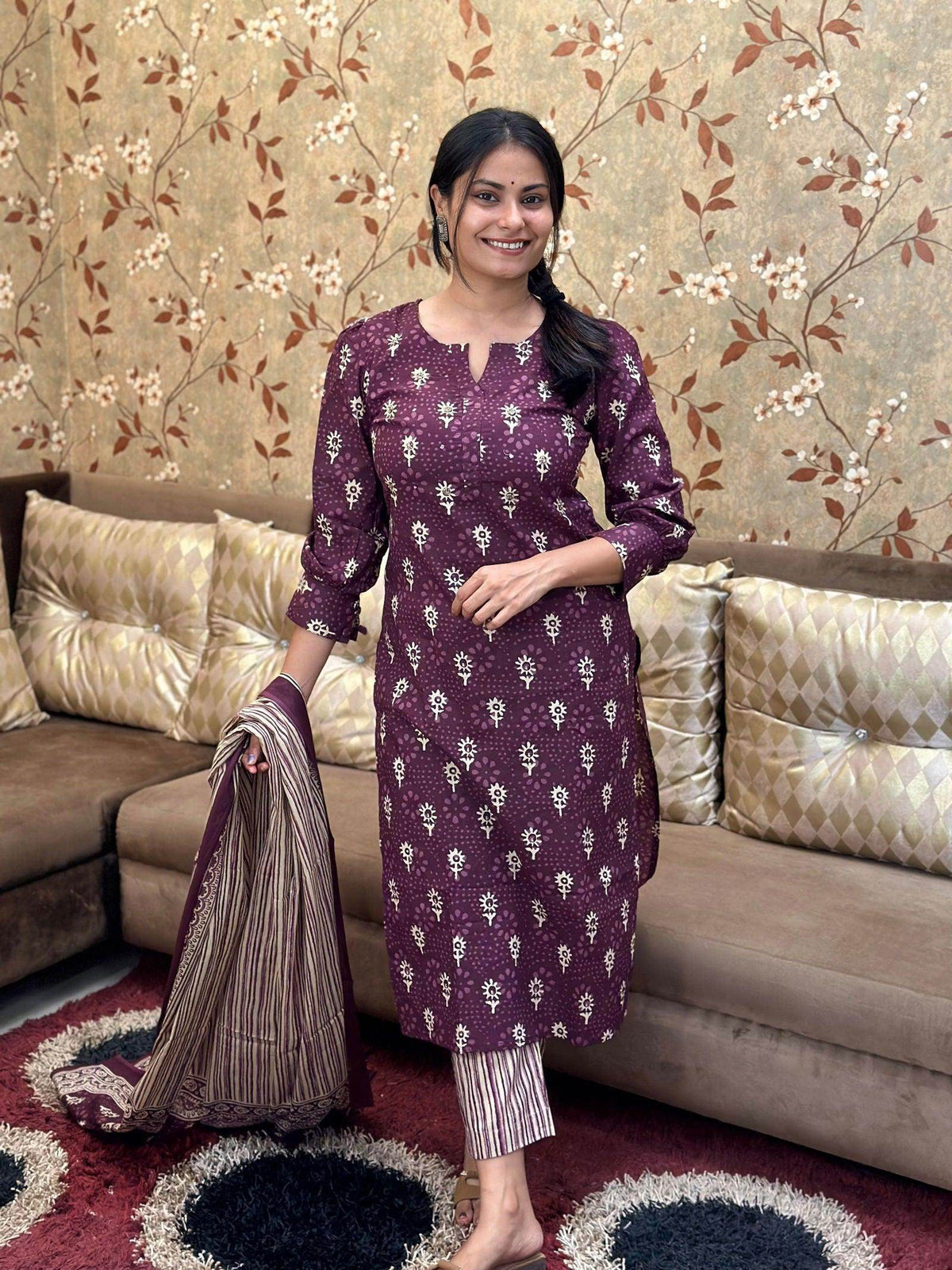 Printed Cotton Suit