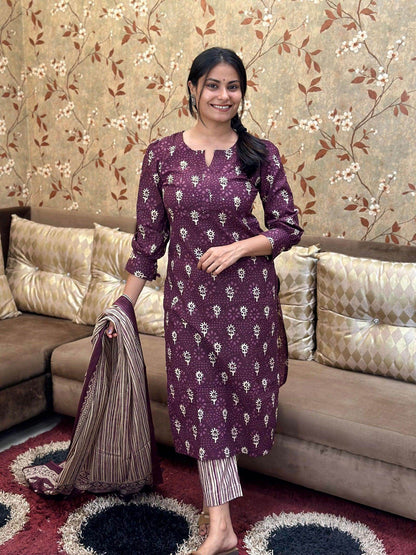 Printed Cotton Suit