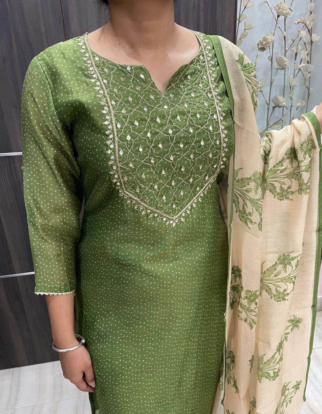 Pure chanderi suit set