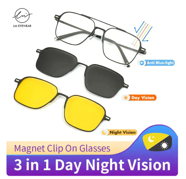 3-In-1 Magnetic Polerized Sunglasses