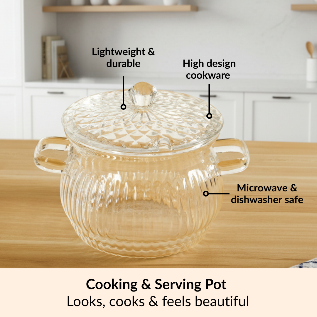 Vintage Style Embossed Cooking Pot 2000ml