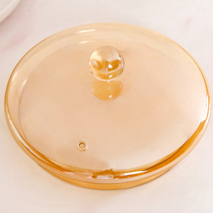 Amber Borosilicate Glass Cooking Pot 2250ml