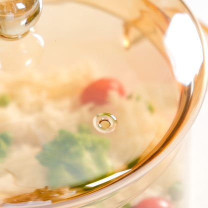 Amber Borosilicate Glass Cooking Pot 2250ml