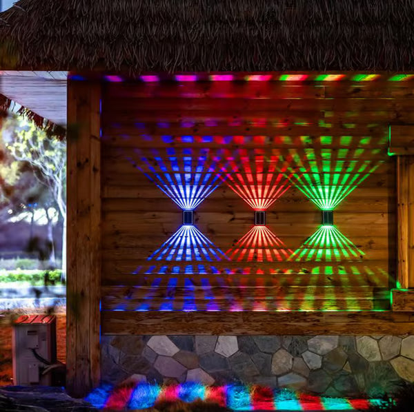 4 LED Solar Colorful Wall Lights Outdoor Light Waterproof