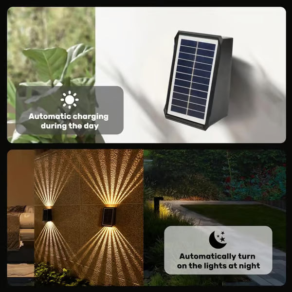 4 LED Solar Colorful Wall Lights Outdoor Light Waterproof