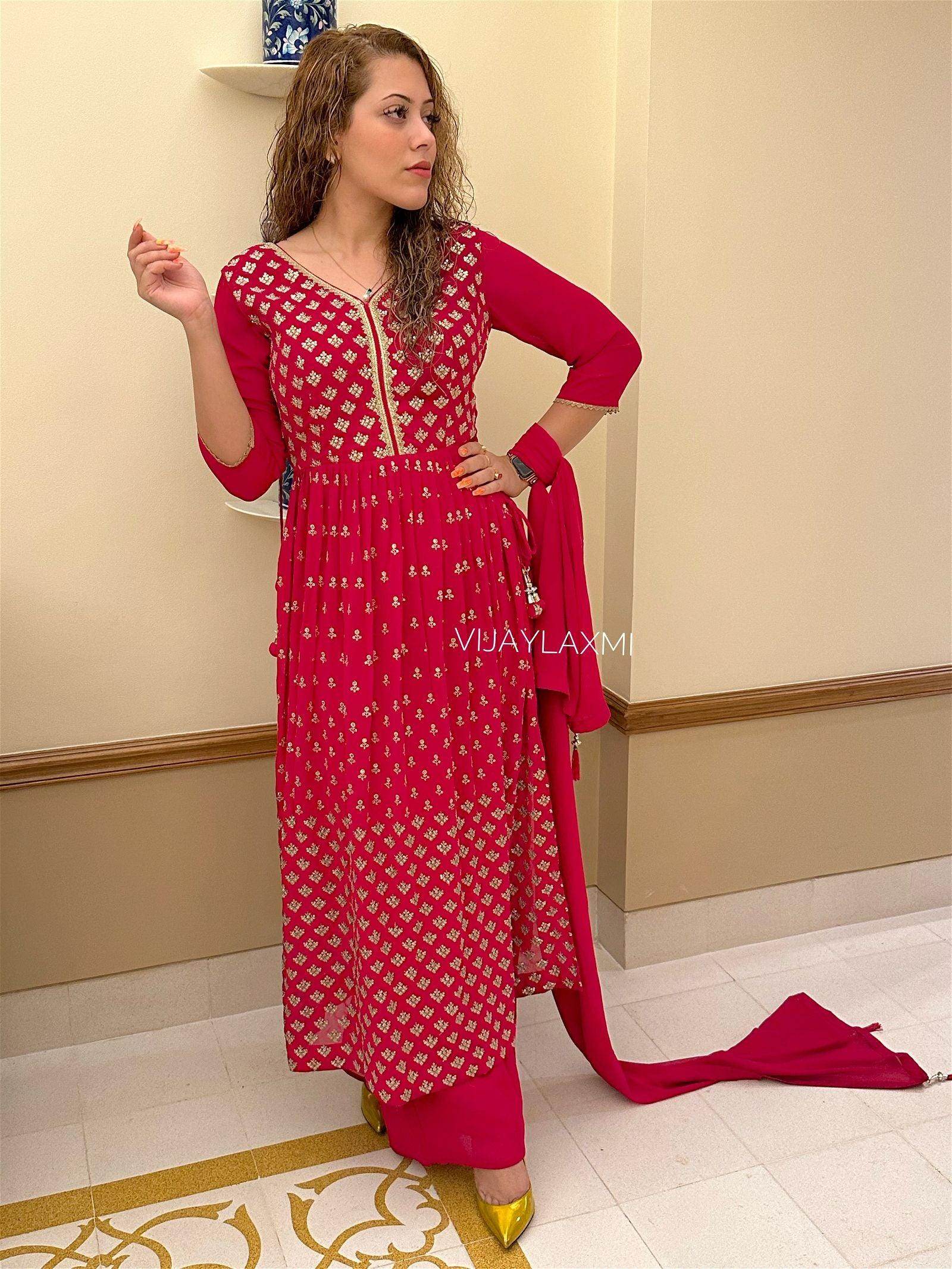 georgette suit pnk897