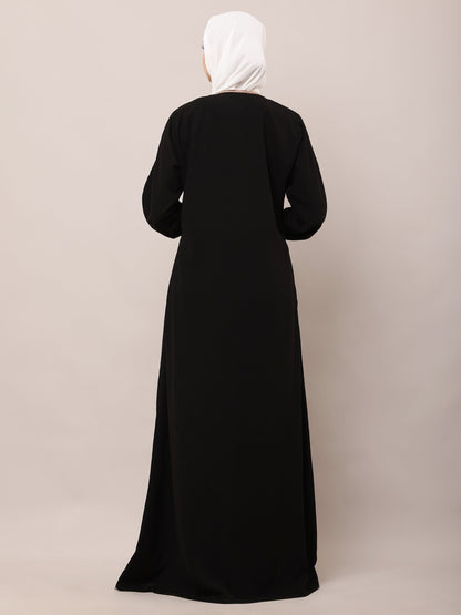 Regal Black Embroidered Abaya