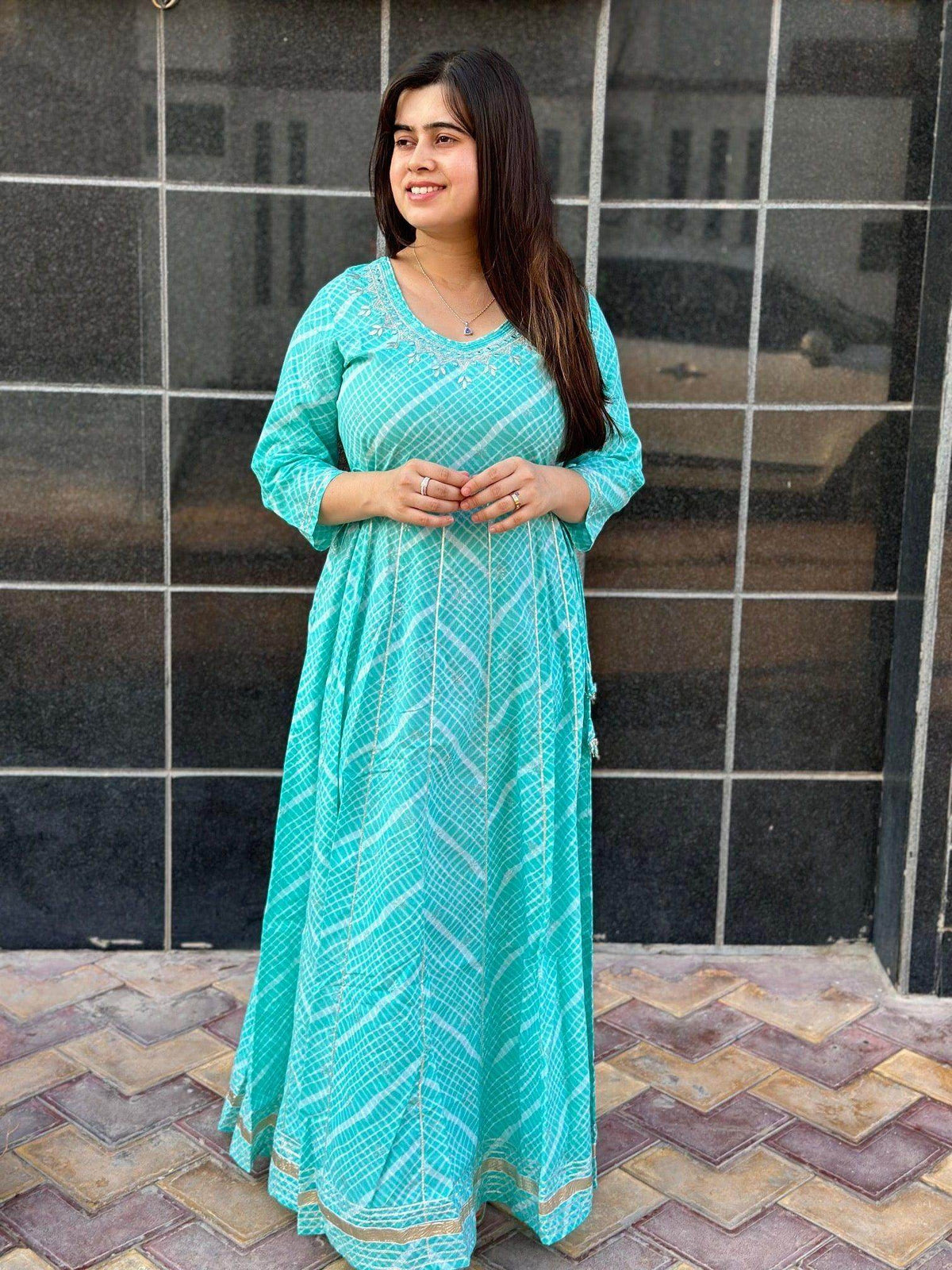 lehriya cotton gown
