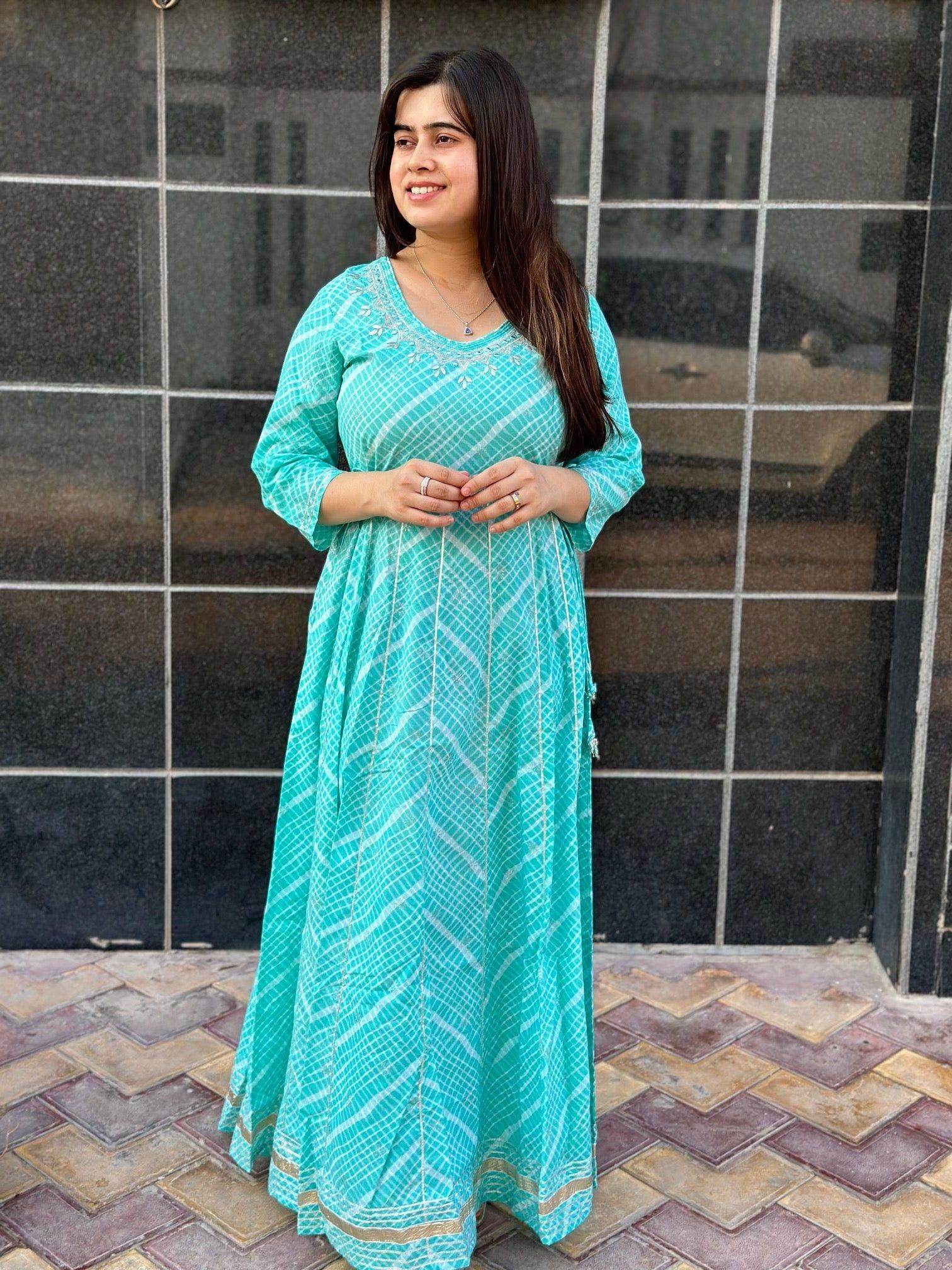 lehriya cotton gown