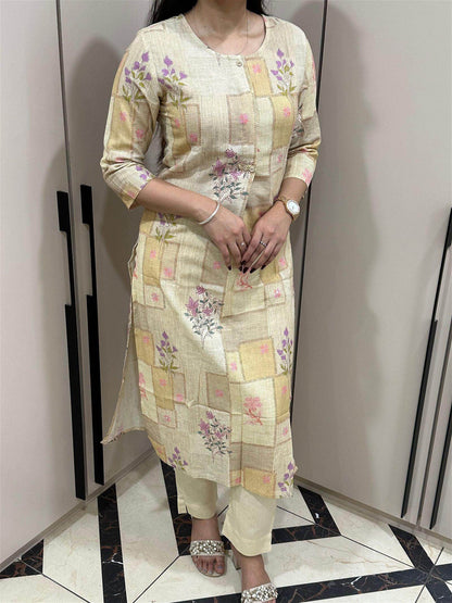 linen cotton kurta set