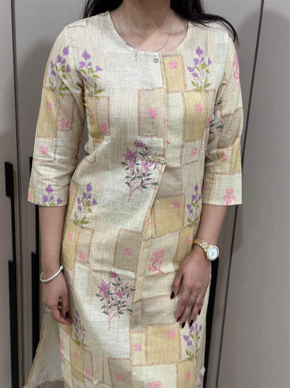 linen cotton kurta set
