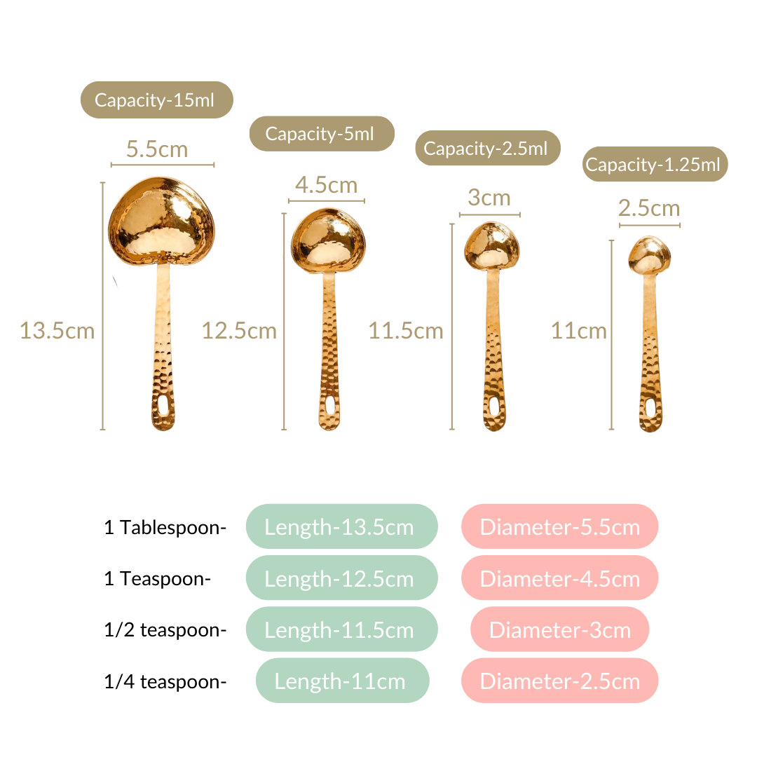Textured Heart SS Measuring Spoon Set of 4