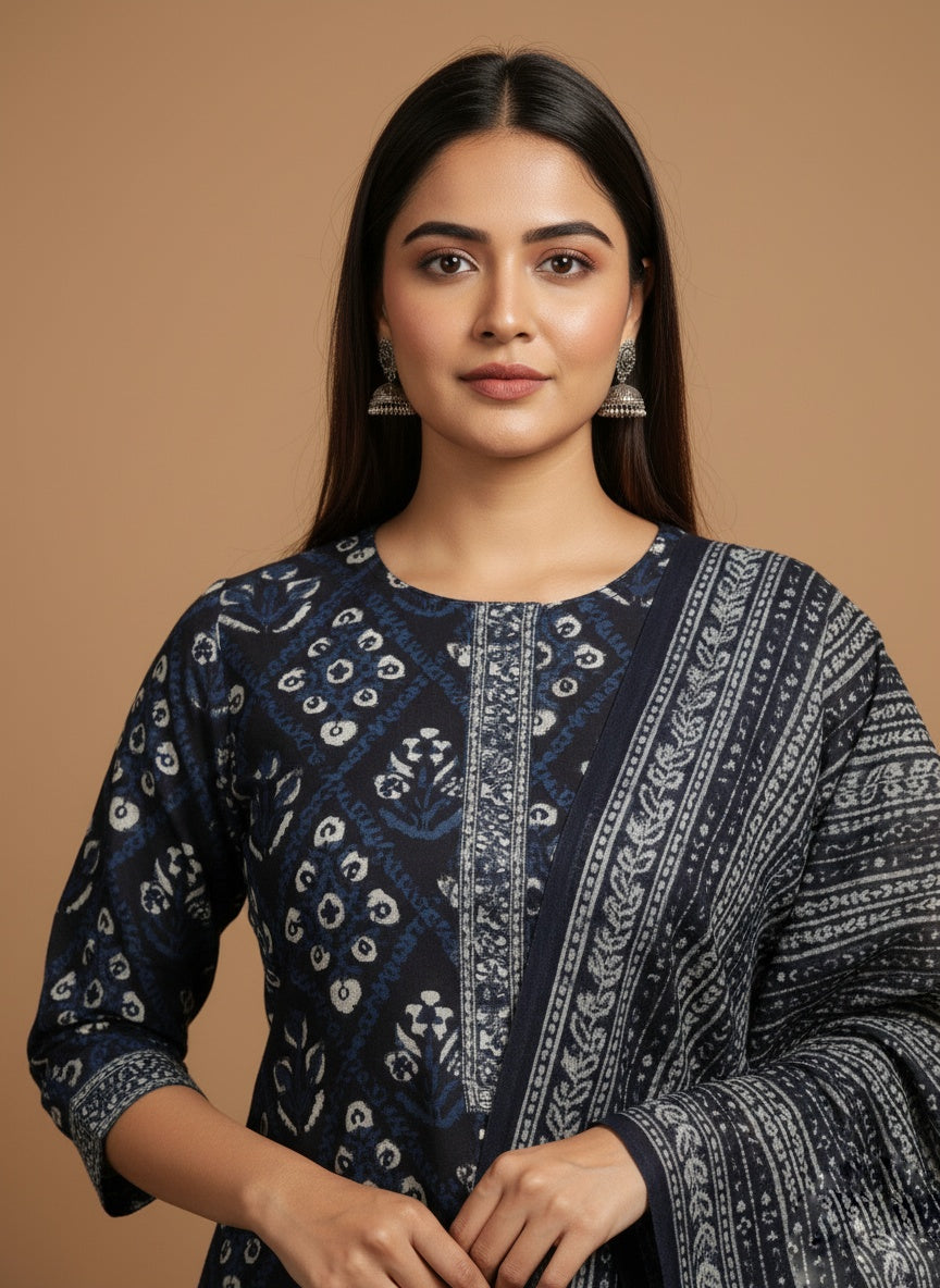 Indigo Cotton Suit