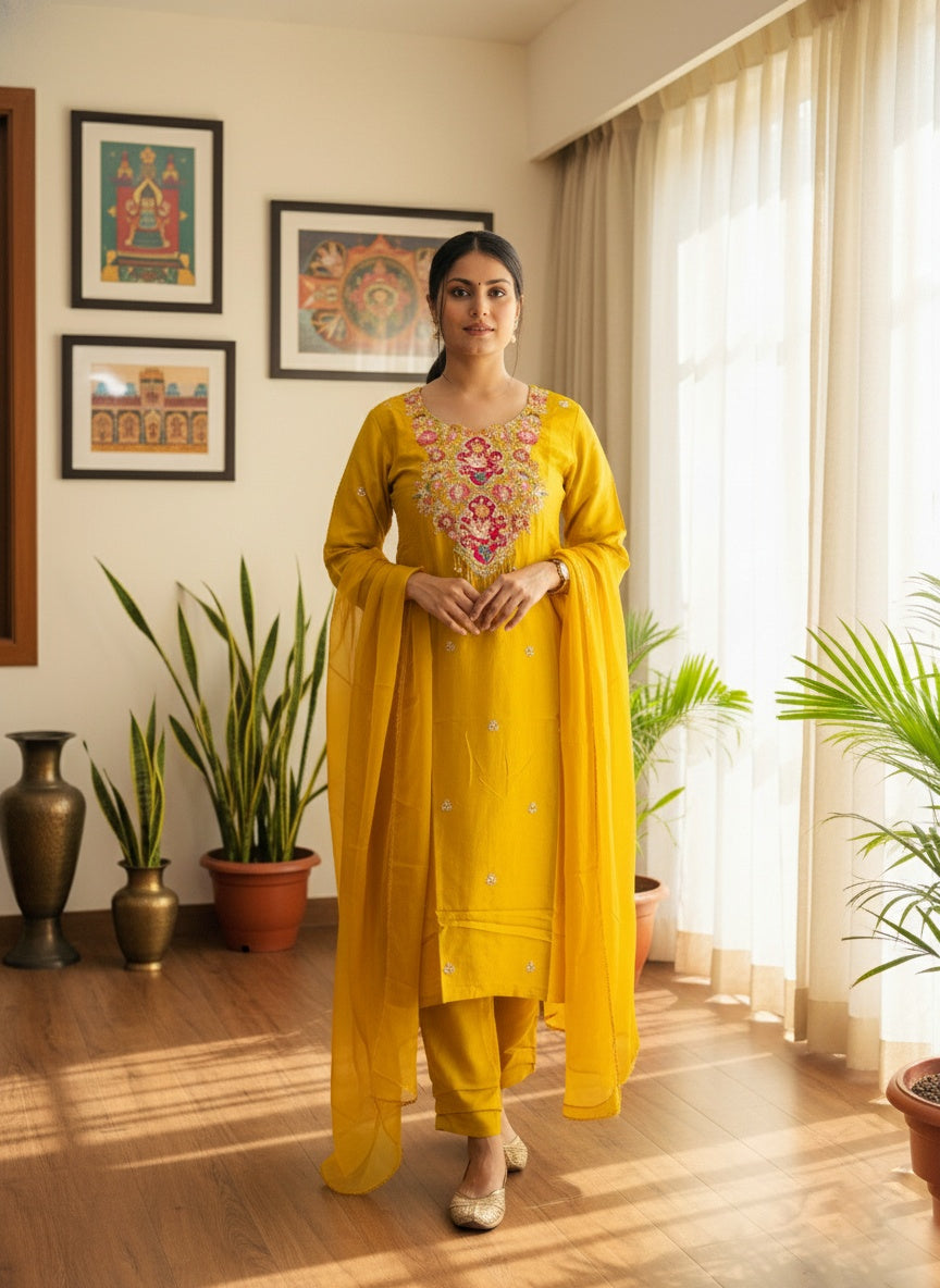 dola silk suit set