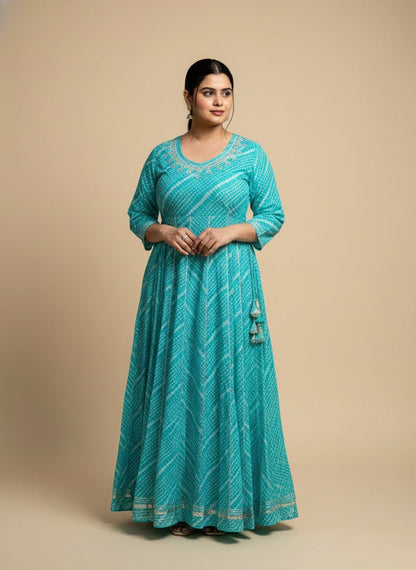 lehriya cotton gown