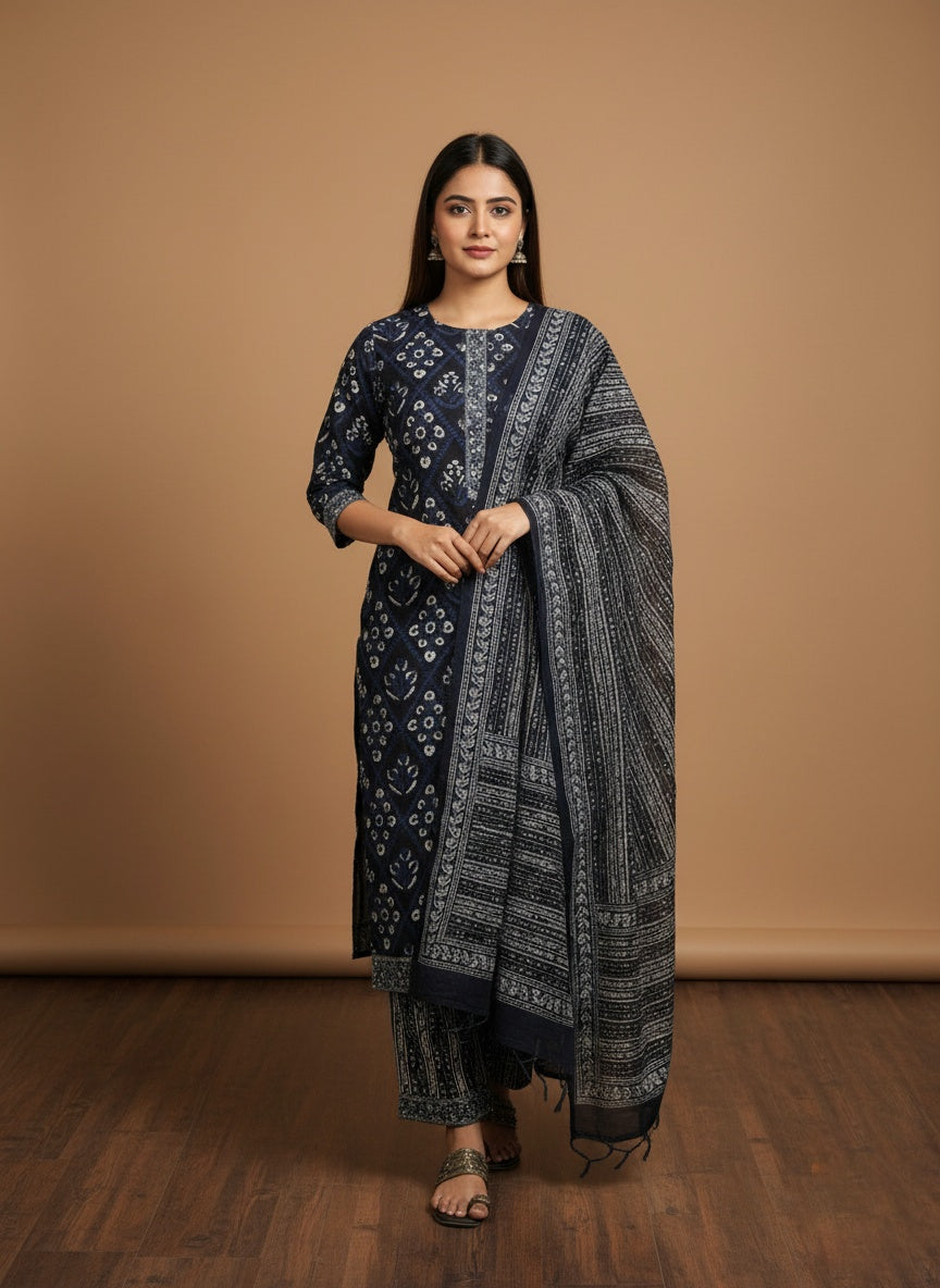 Indigo Cotton Suit