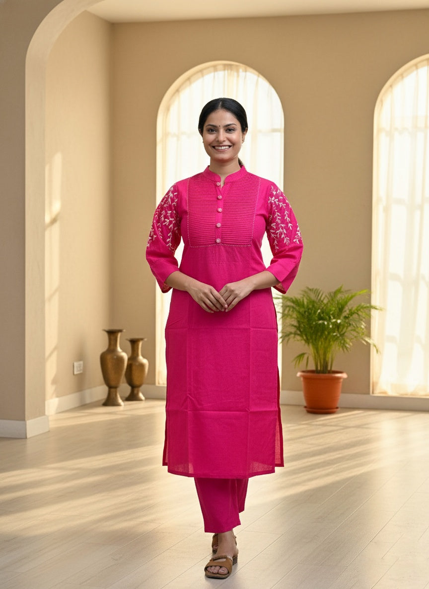Premium Cotton Kurta Set For Women