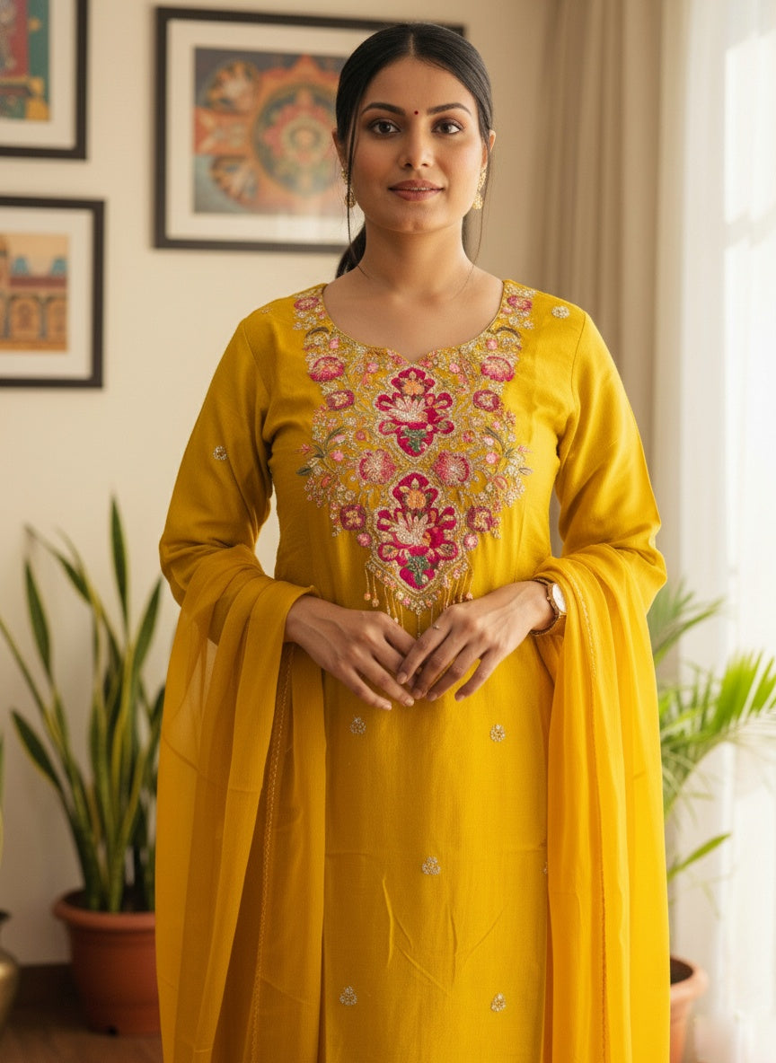 dola silk suit set