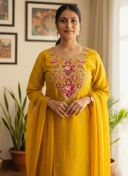 dola silk suit set