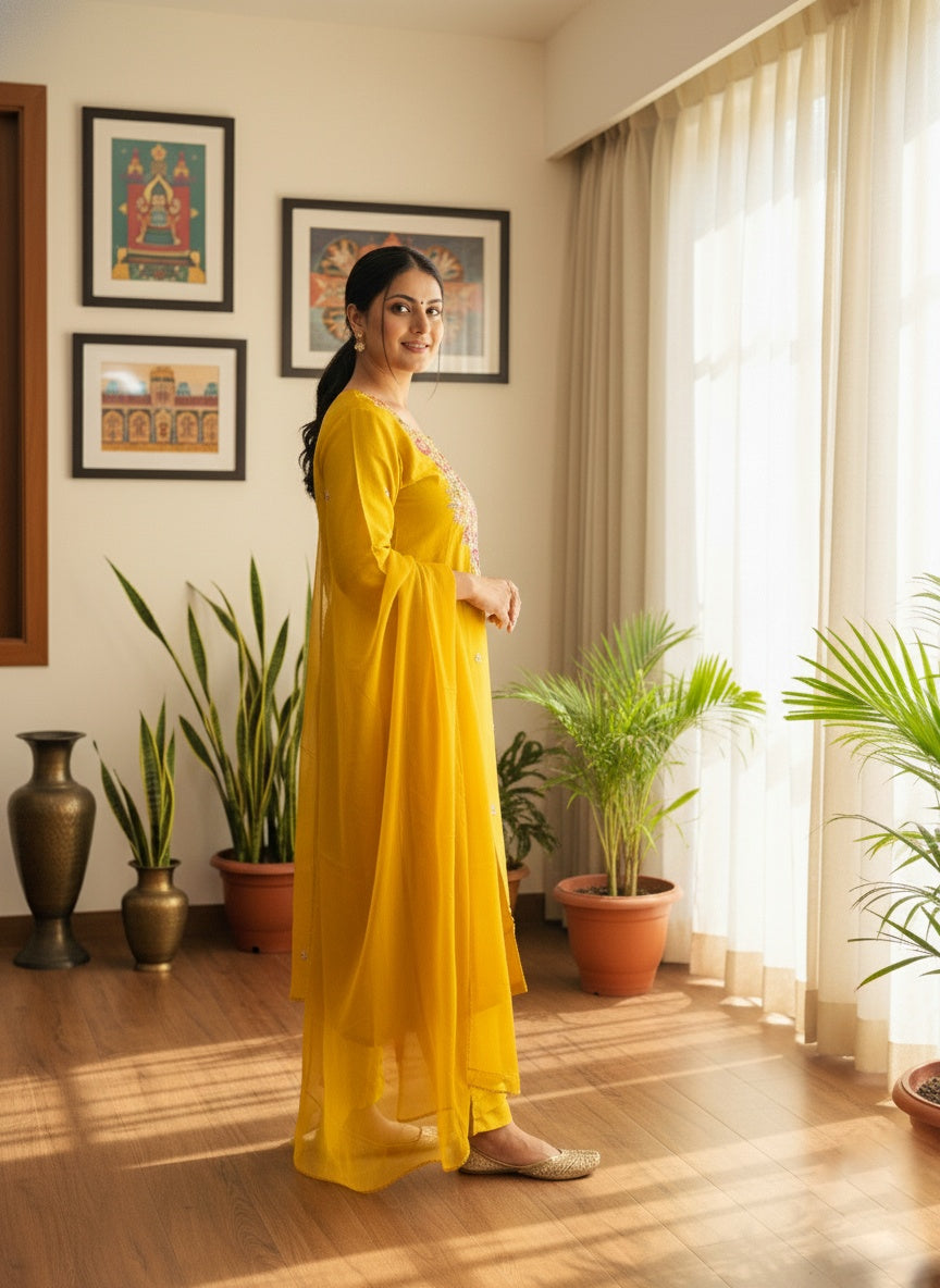 dola silk suit set