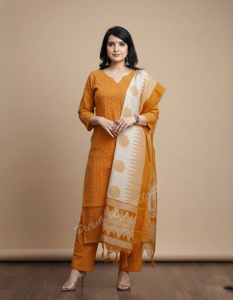 Cotton Chikankari kurta Set