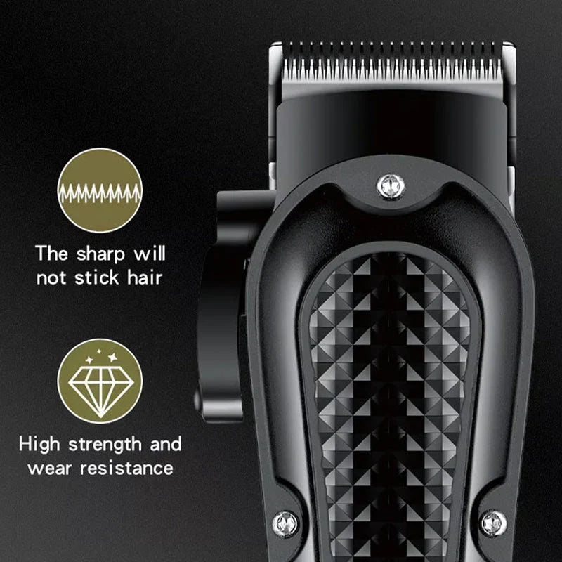 Durable & Sharp Electric Hair Clipper Set – Self-Sharpening Blades, Quiet Brushless Motor & Smart Display Screen ✂️