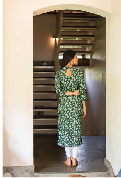 Green Aura Viscose Printed Kurta